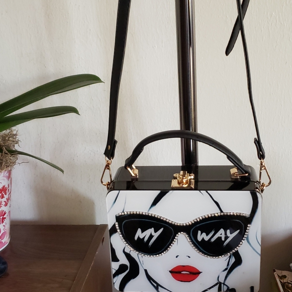 Box Clutch Tote Purse Shoulder Crossbody bag.